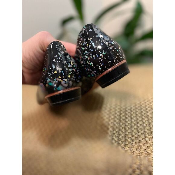 Sophia Webster Black Glitter Pointed Toe Flats Sz. 37 (US 6.5) - Picture 4 of 8